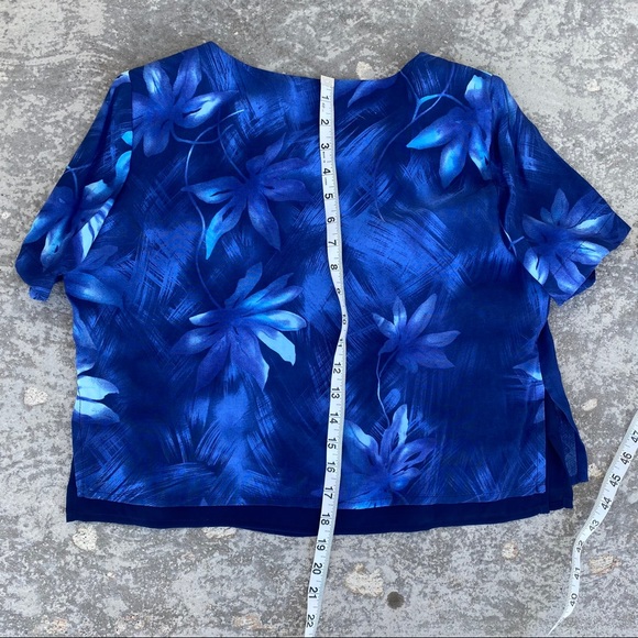 Vintage Cartise Int’l Blue Floral Skirt Set - Picture 7 of 13